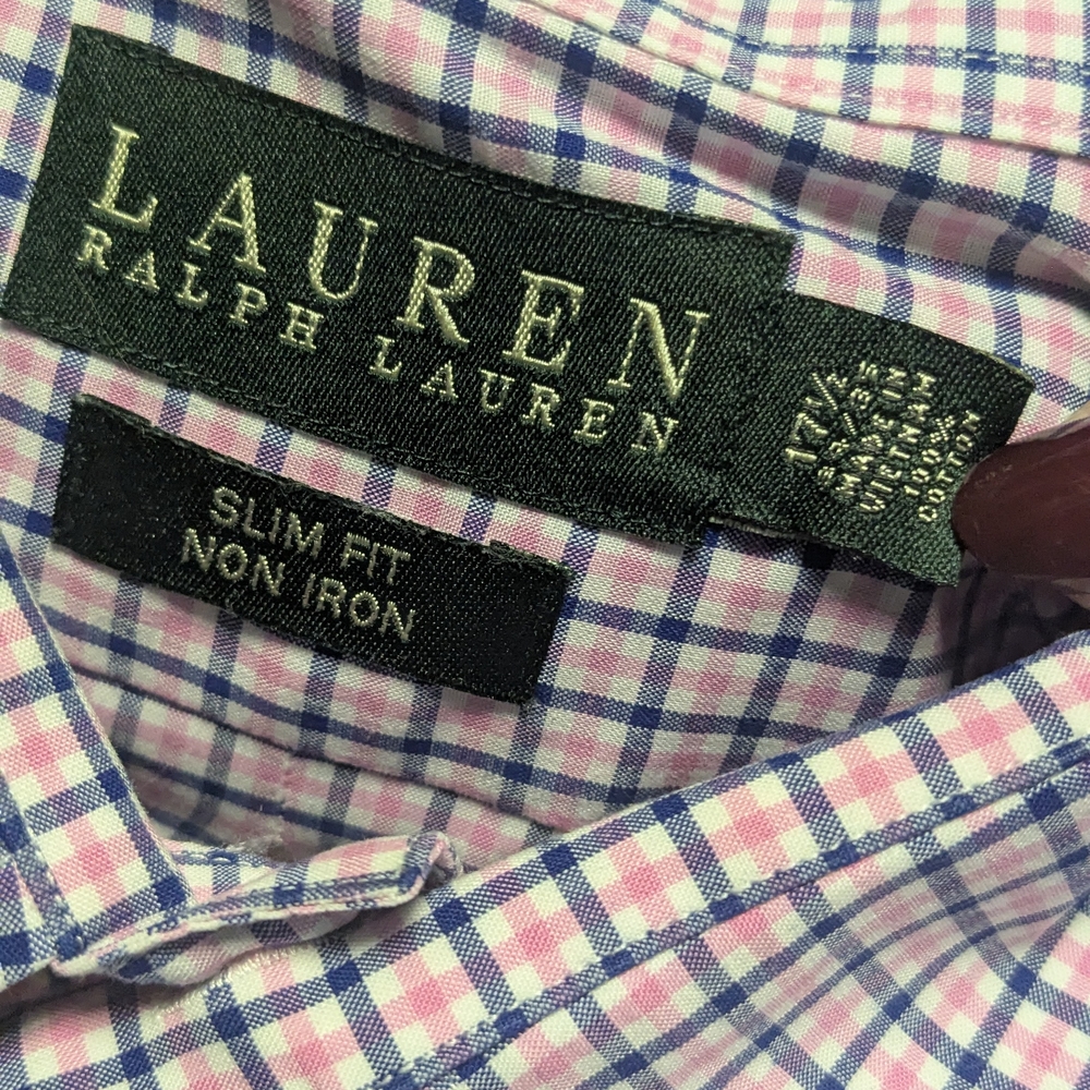 Ralph Lauren Pink and Blue Plaid Button Up Shirt - Slim Fit